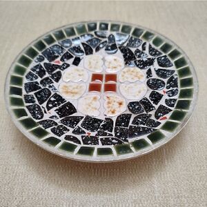 Vintage Mosaic Tile 6" Footed Bowl Handmade by PM Israel